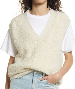 VERO MODA Colete Loopi Fuzzy Feminino Marrom Tamanho P