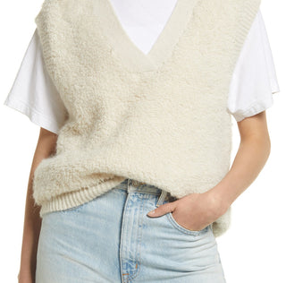 VERO MODA Colete Loopi Fuzzy Feminino Marrom Tamanho P