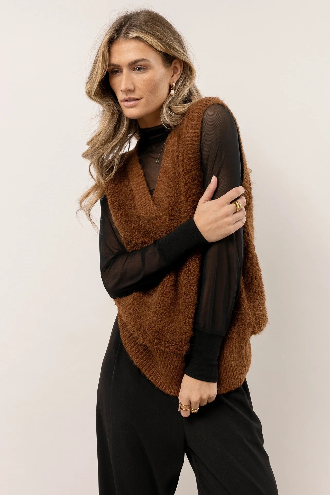 VERO MODA Colete Lucia Feminino Marrom Tamanho Médio