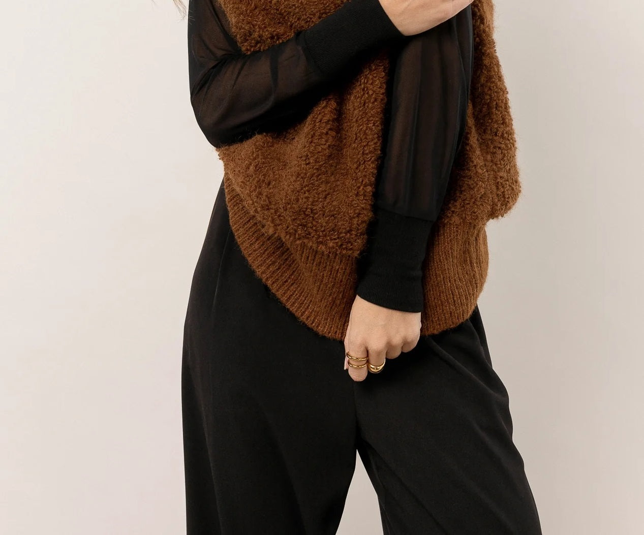VERO MODA Colete Lucia Feminino Marrom Tamanho Médio