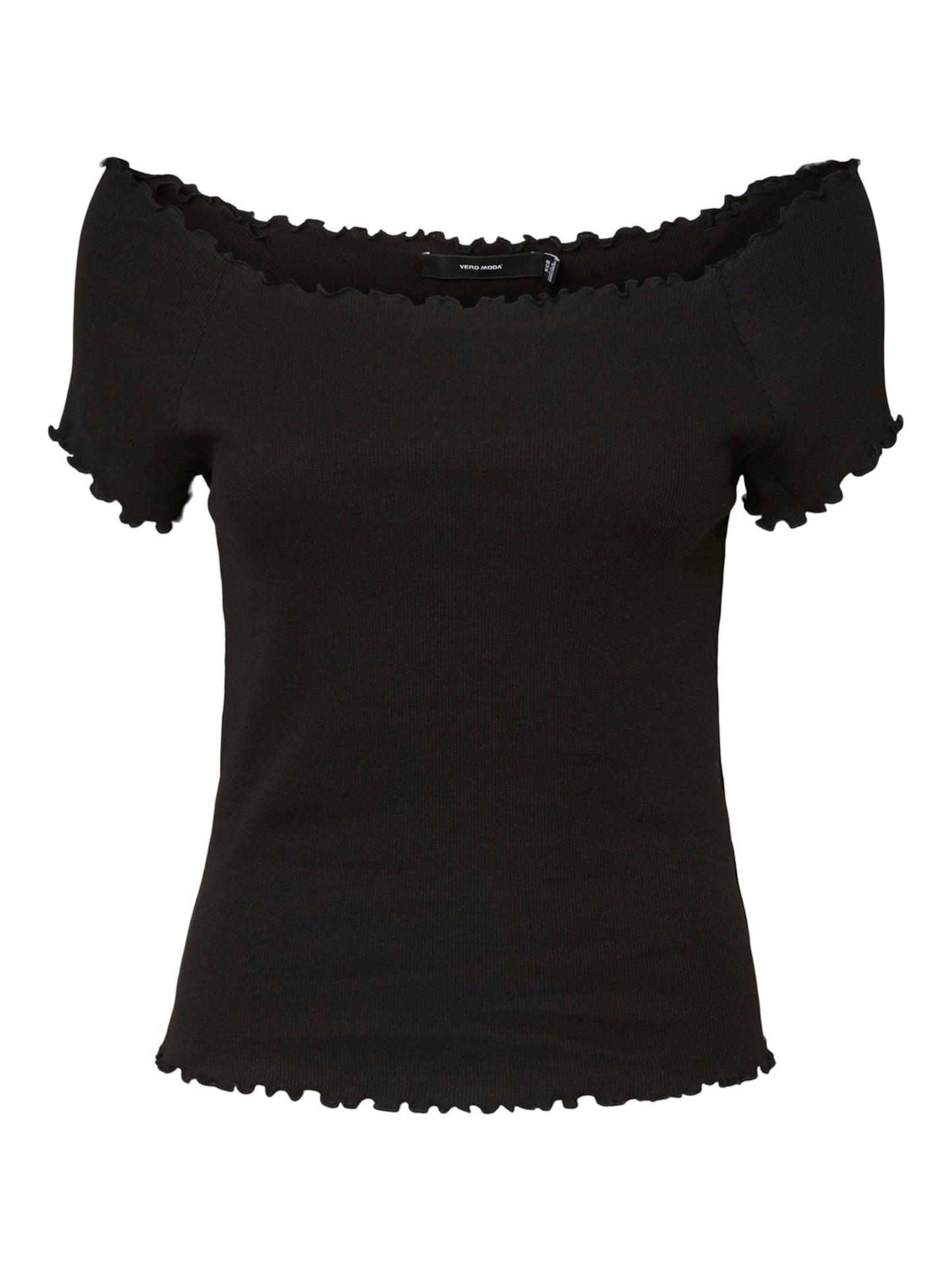 Blusa canelada Gabriella feminina VERO MODA preta