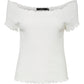 VERO MODA Top Gabriella Canelado Feminino Branco Tamanho Grande