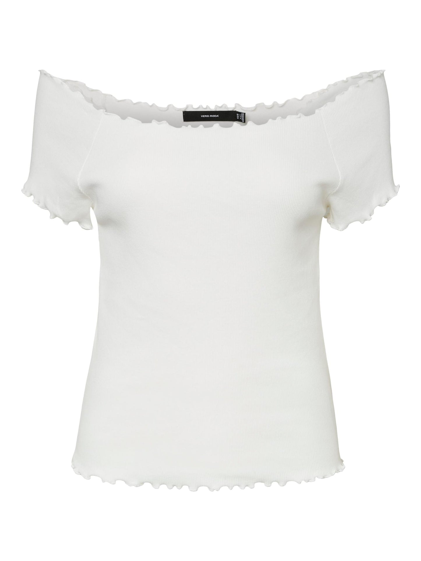 VERO MODA Top Gabriella Canelado Feminino Branco Tamanho Grande