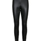 Calça de couro vegano Pepper feminina VERO MODA, preta, tamanho X-S