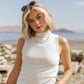 VERO MODA Regata feminina gola alta branca tamanho pequeno