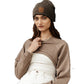 VERO MODA Suéter feminino Alia Ultra Cropped marrom tamanho médio