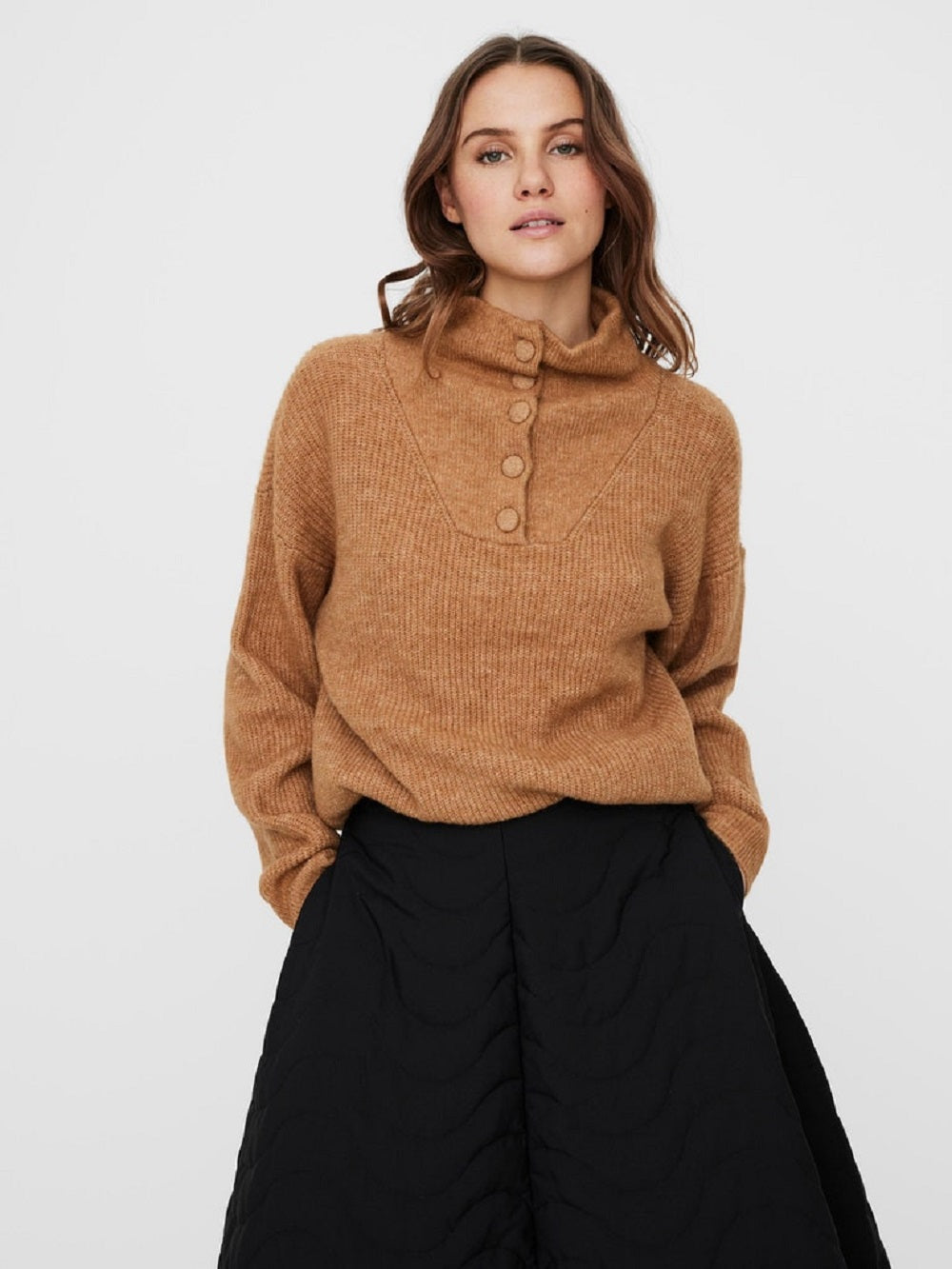 VERO MODA Suéter Feminino Marrom