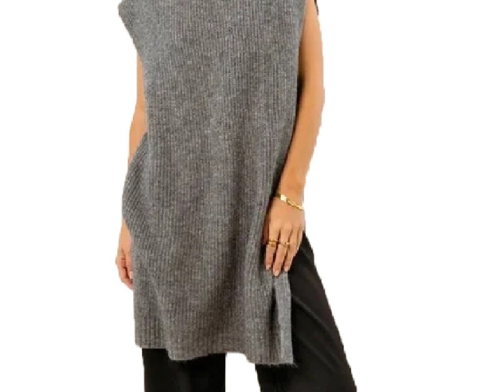 Colete longo Devi feminino VERO MODA cinza