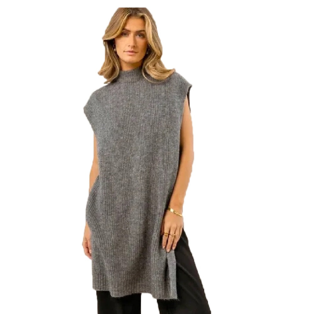 Colete longo Devi feminino VERO MODA cinza