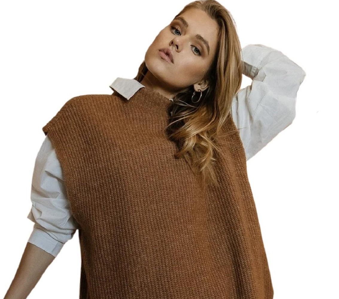 Colete longo Devi feminino VERO MODA marrom