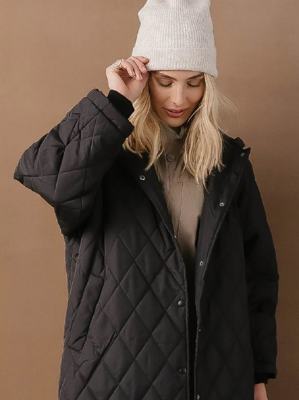 VERO MODA Jaqueta longa feminina Donna preta tamanho pequeno
