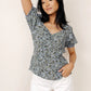 Blusa feminina Gillie Peplum VERO MODA, preta, tamanho pequeno