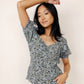 Blusa feminina Gillie Peplum VERO MODA, preta, tamanho pequeno
