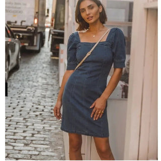 Vestido jeans feminino Lille azul VERO MODA