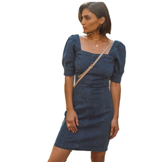 Vestido jeans feminino Lille azul VERO MODA