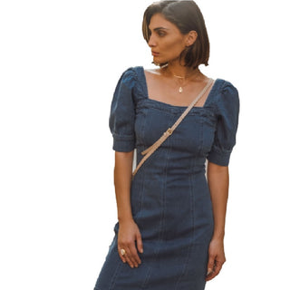 Vestido jeans feminino Lille azul VERO MODA