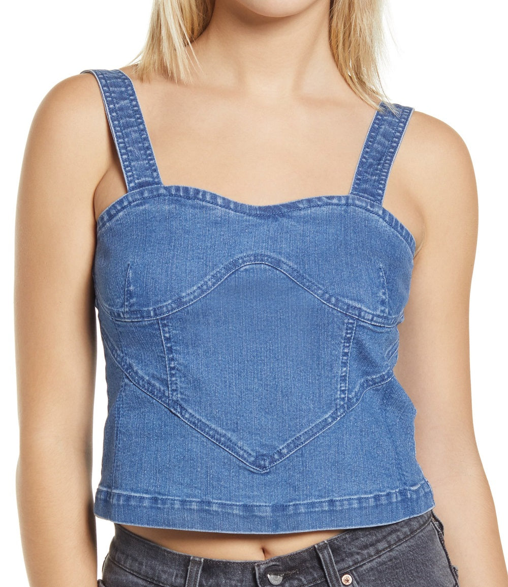 VERO MODA Top Feminino Sandy Cutline Azul Tamanho Grande