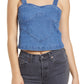 VERO MODA Top Feminino Sandy Cutline Azul Tamanho Grande