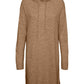 Vestido suéter feminino Lefile com capuz e manga comprida marrom VERO MODA