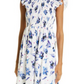 Vestido Admore de algodão orgânico com estampa floral e babados, tamanho tulipa azul, tamanho 8, EUA
