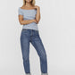 VERO MODA Top Gabriella Canelado Feminino Azul Tamanho Grande
