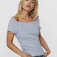 VERO MODA Top Gabriella Canelado Feminino Azul Tamanho Grande