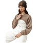 VERO MODA Suéter feminino Alia Ultra Cropped marrom tamanho pequeno