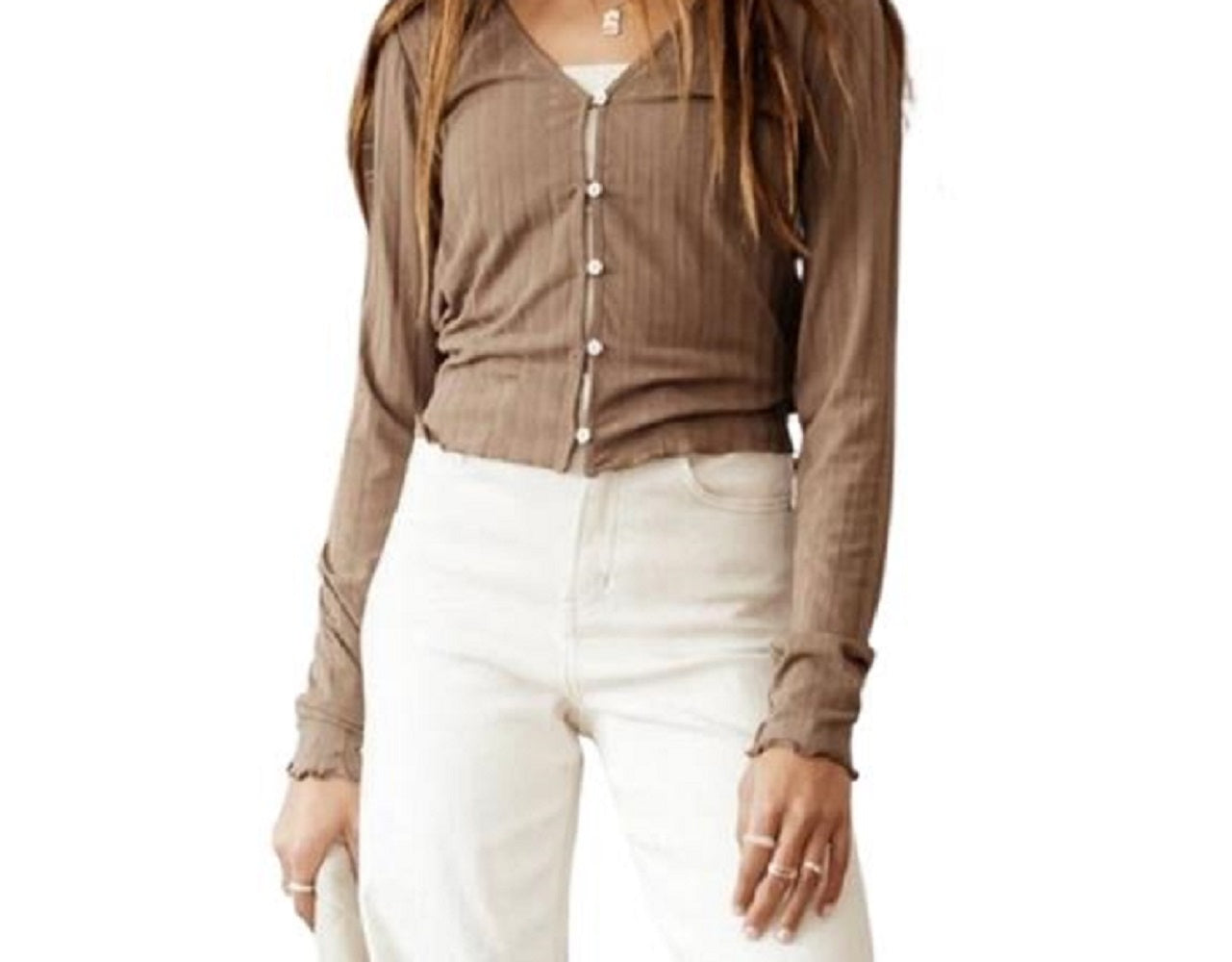 VERO MODA Top Ryann Feminino Marrom