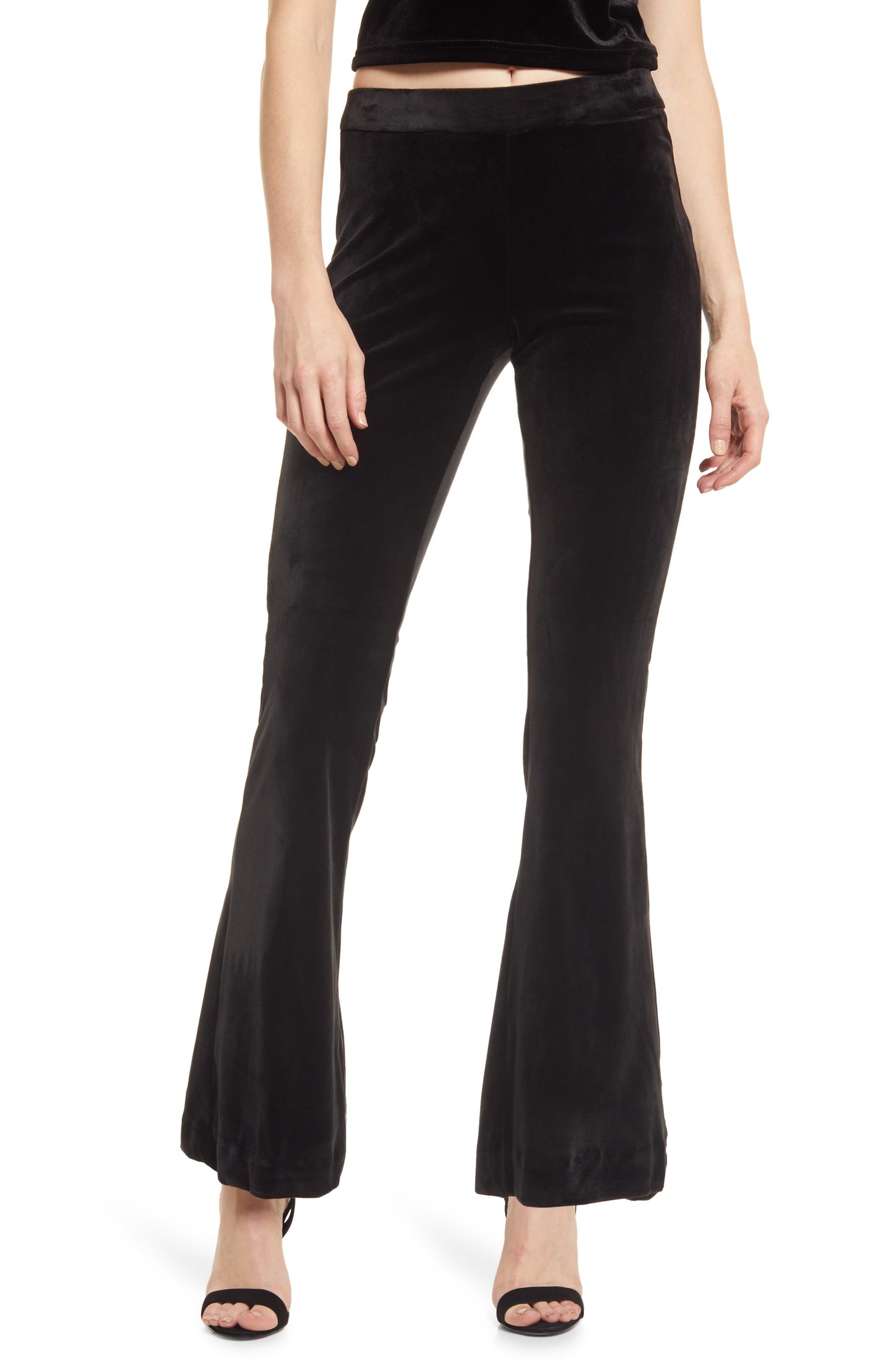 Calça flare de veludo feminina VERO MODA preta tamanho X-G
