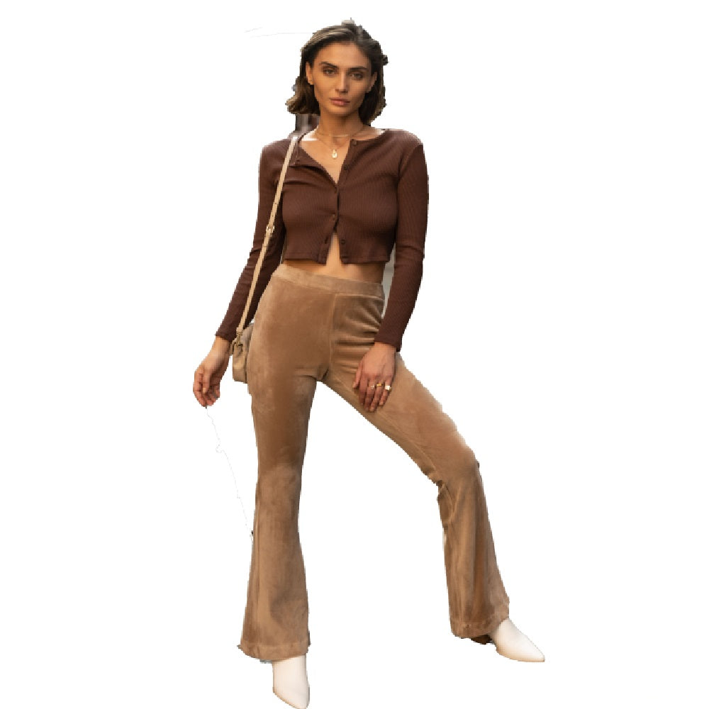 Calça Flare de Veludo Feminina VERO MODA Preta