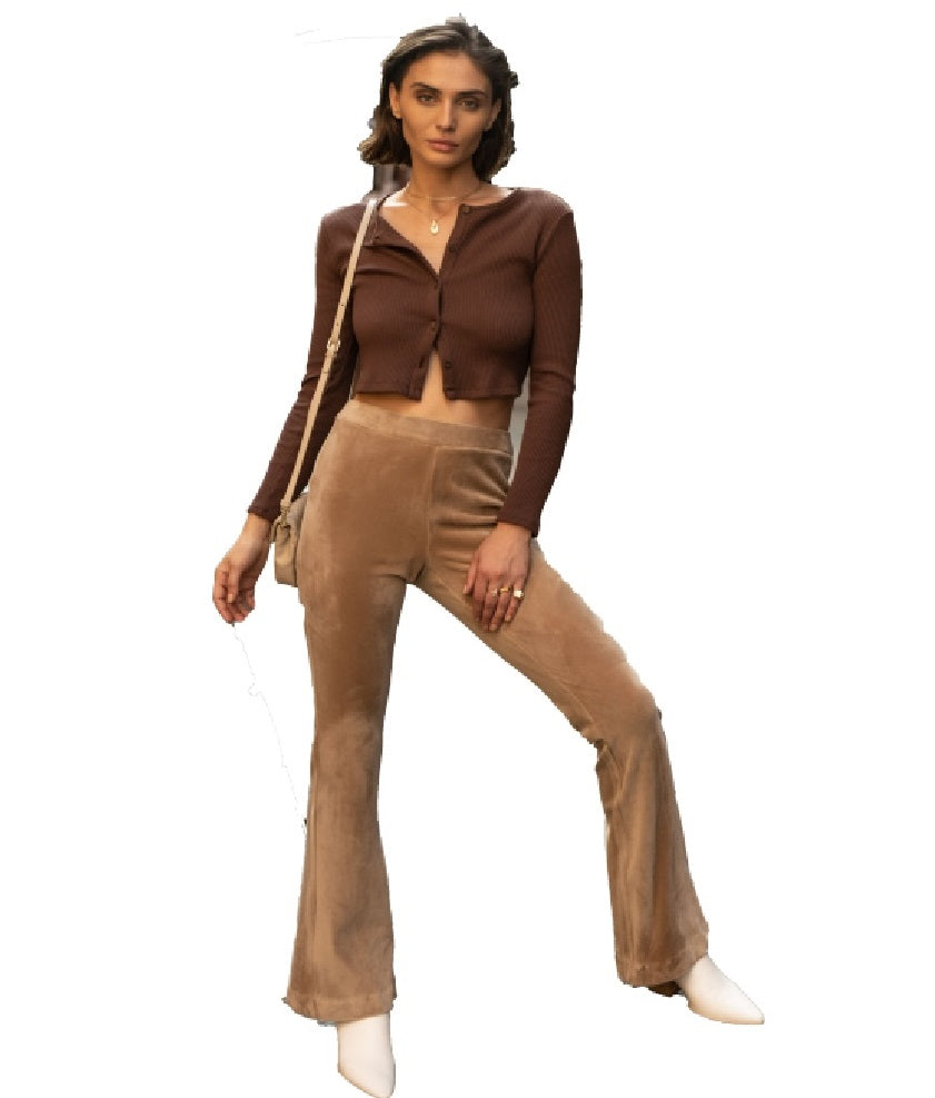 Calça Flare de Veludo Feminina VERO MODA Preta