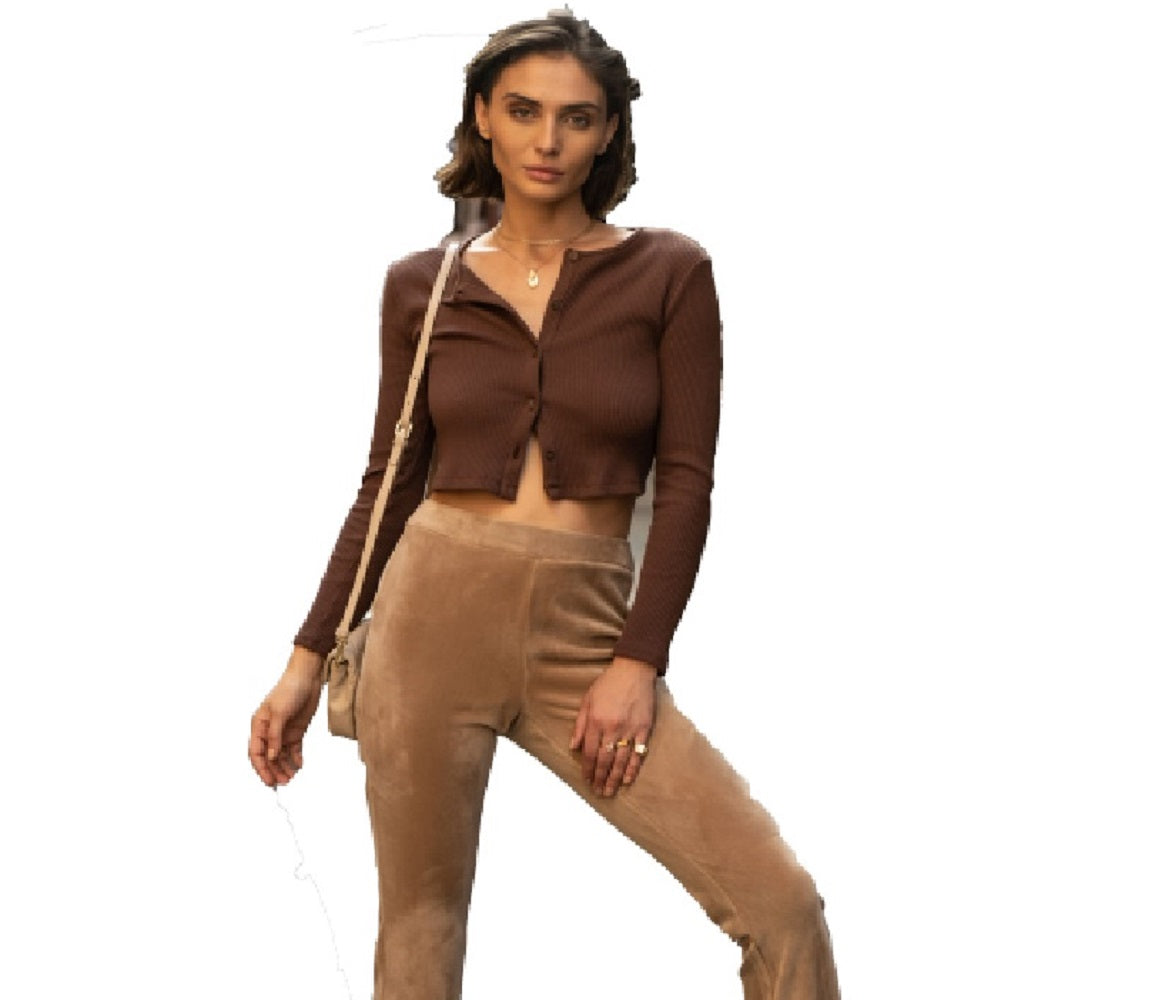 Calça Flare de Veludo Feminina VERO MODA Preta