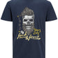 Camiseta masculina com estampa gráfica e logotipo Jordome da Jack &amp; Jones, tamanho grande, azul