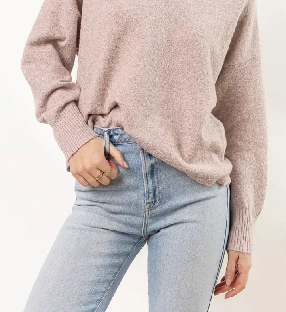 VERO MODA Suéter Aubree Heathered Feminino Rosa Tamanho Grande