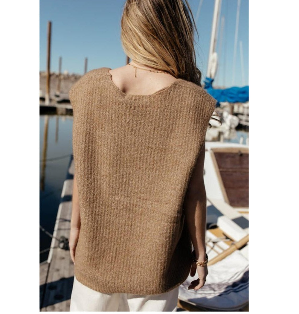 Colete Libbie feminino Vero Moda em marrom