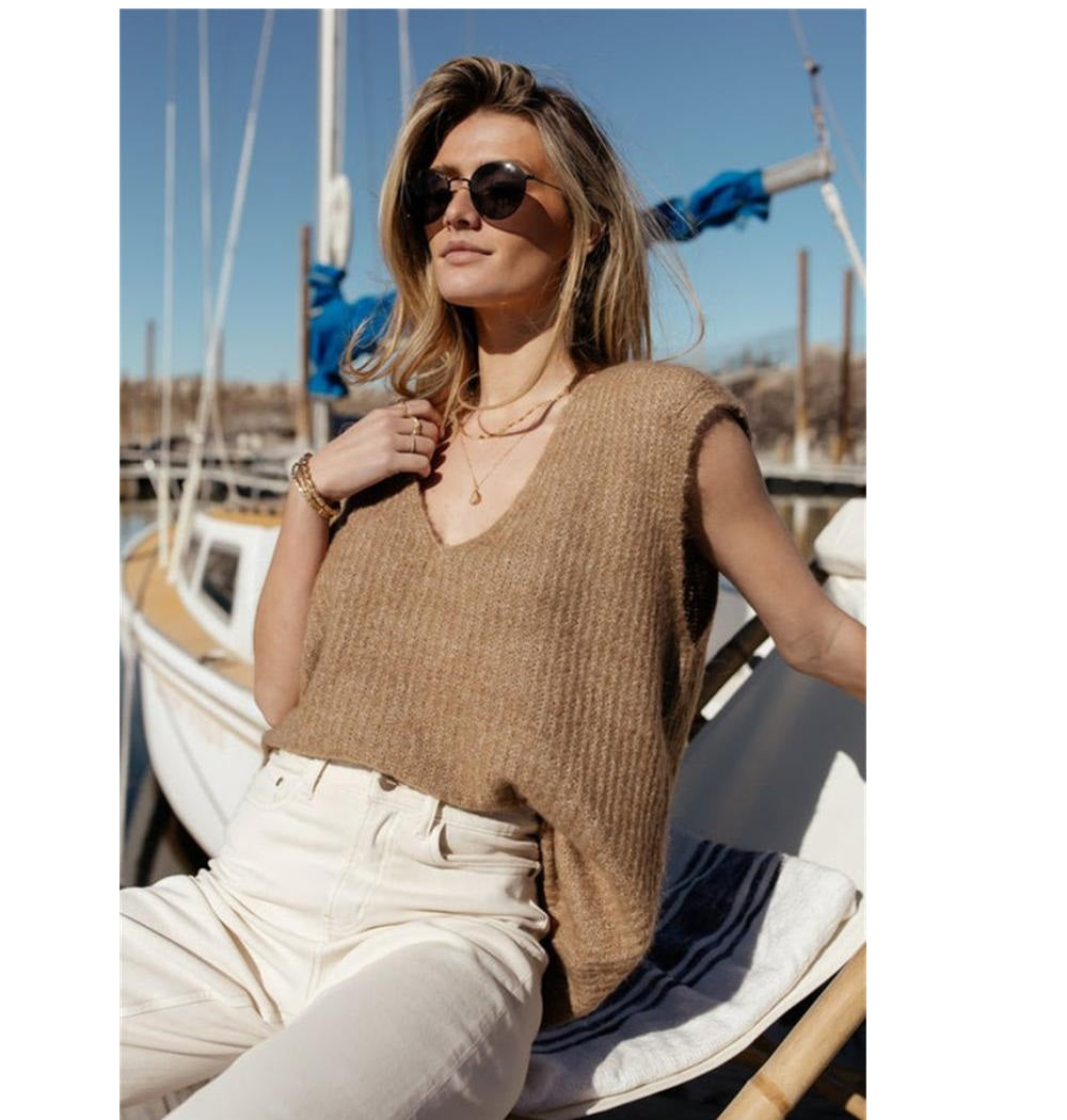 Colete Libbie feminino Vero Moda em marrom