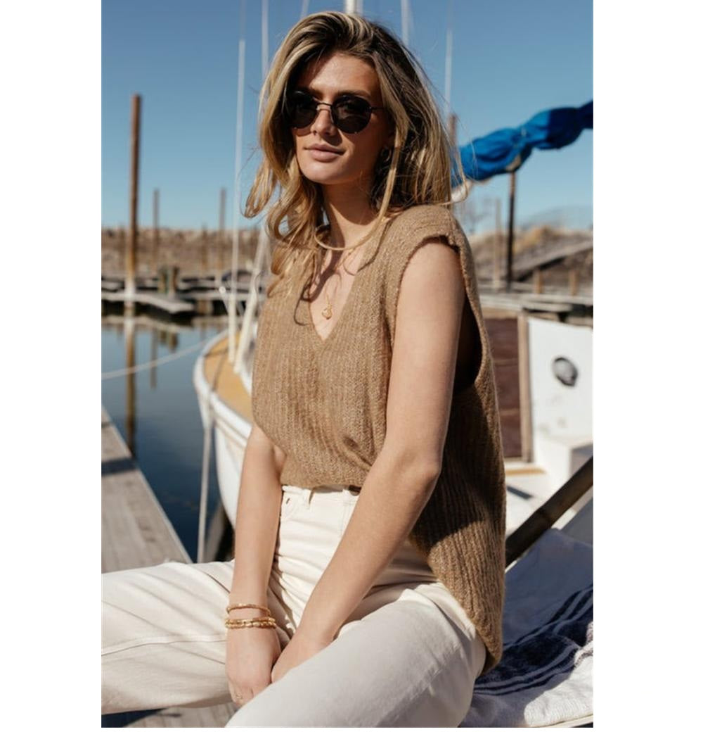 Colete Libbie feminino Vero Moda em marrom