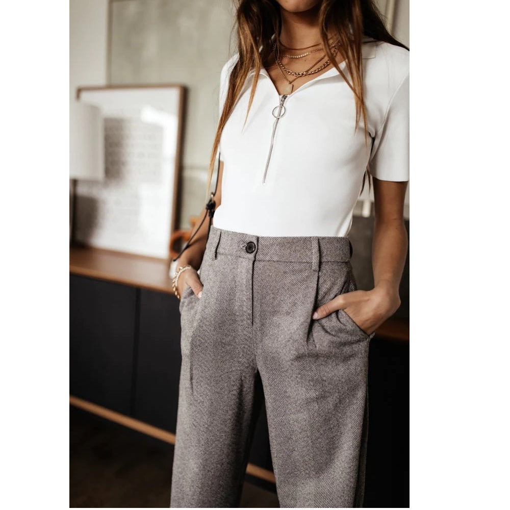 Calça Edda Feminina VERO MODA Cinza Tamanho 12