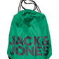 Conjunto de 3 peças de calção de banho masculino Jack &amp; Jones, toalha e bolsa de praia com cordão, verde, tamanho médio