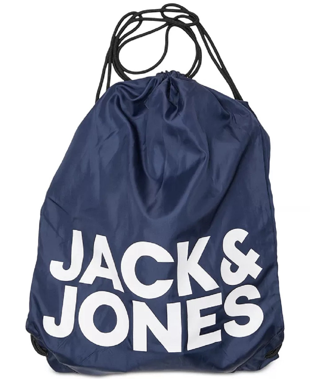 Conjunto de 3 peças de calção de banho masculino Jack &amp; Jones, toalha e bolsa de praia com cordão, azul, tamanho extragrande