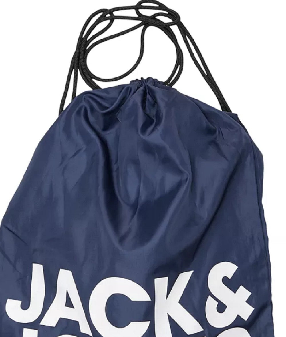 Conjunto de 3 peças de calção de banho masculino Jack &amp; Jones, toalha e bolsa de praia com cordão, azul, tamanho extragrande