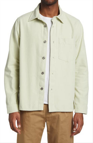 Camisa de botões de algodão orgânico Nn07 Peter 1868, tamanho GG, menta