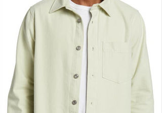 Camisa de botões de algodão orgânico Nn07 Peter 1868, tamanho GG, menta