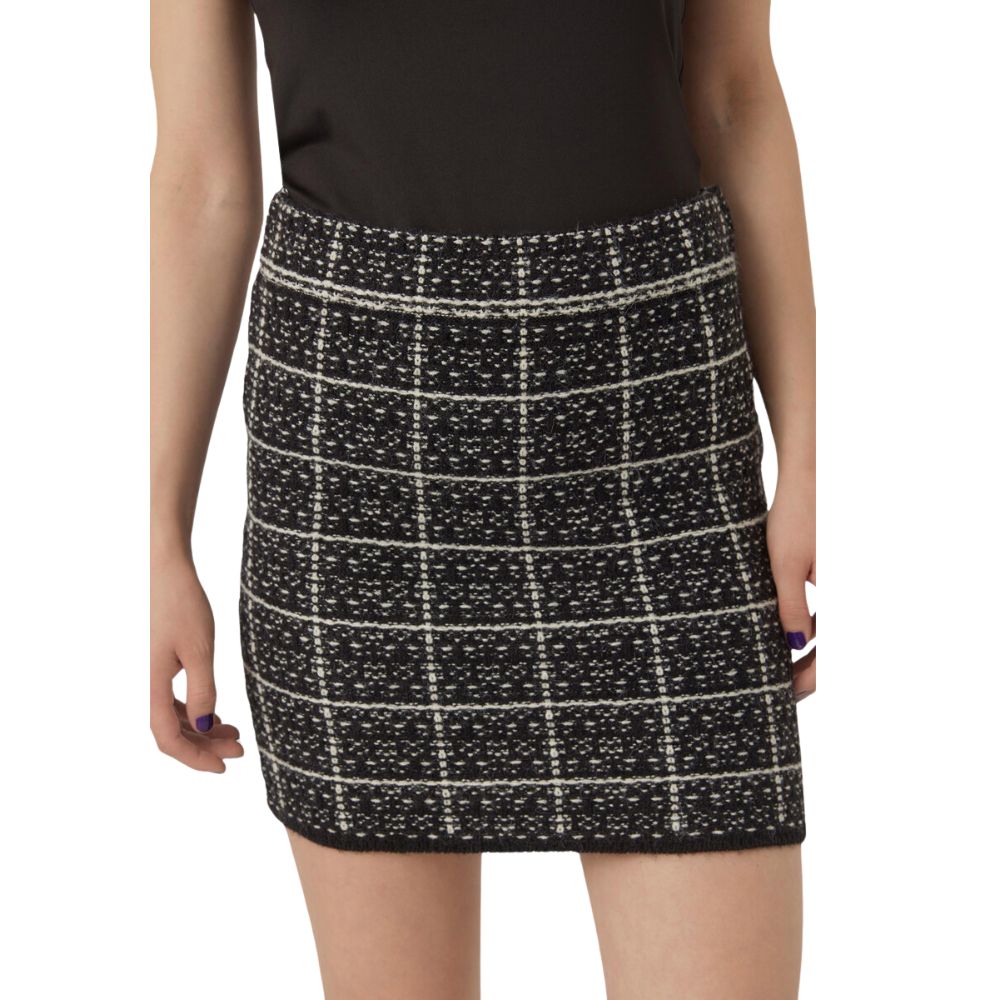 Vero Moda Black Check Knit Mini Skirt
