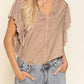 Pol - Studded Flutter Sleeve T-shirt