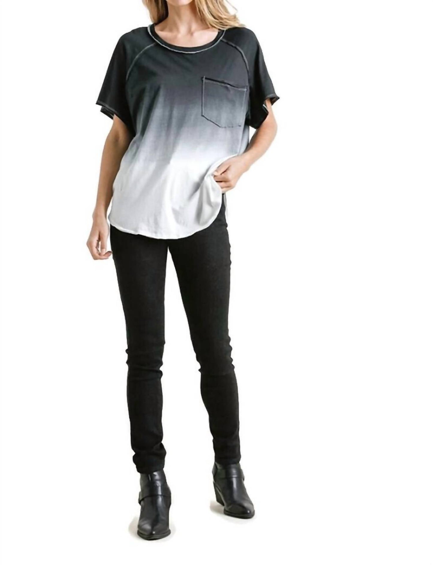 Umgee - Dip Dye Raw Edged Top