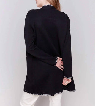 Charlie B - Cardigan longo com ponto de cobertor