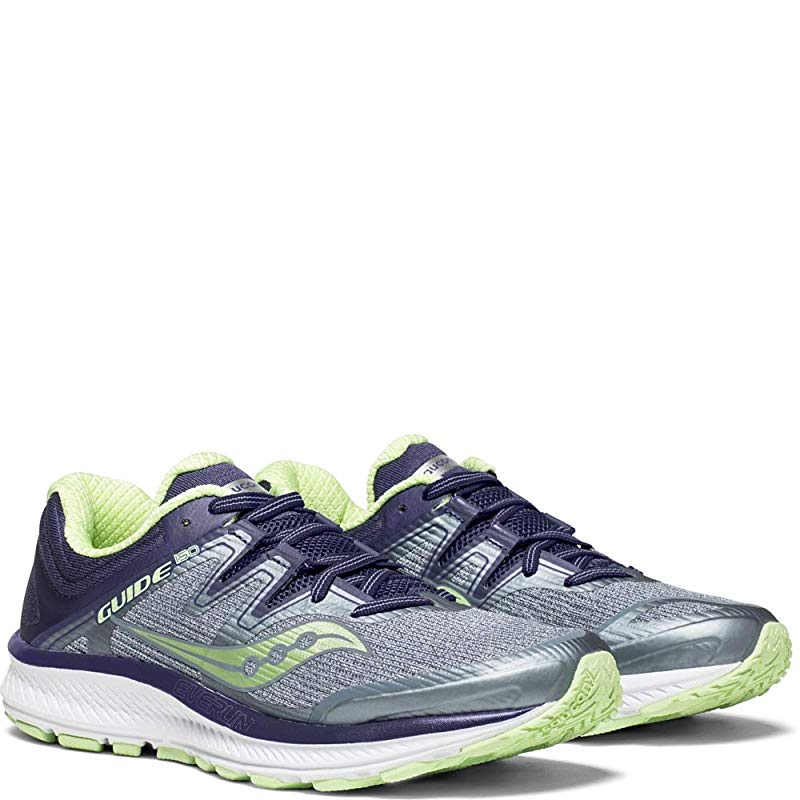 Tênis de corrida Saucony Guide ISO feminino, cor neblina/roxo/menta
