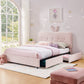 Full Size Kids Upholstered Bed with Oversized Rabbit Ear Headboard