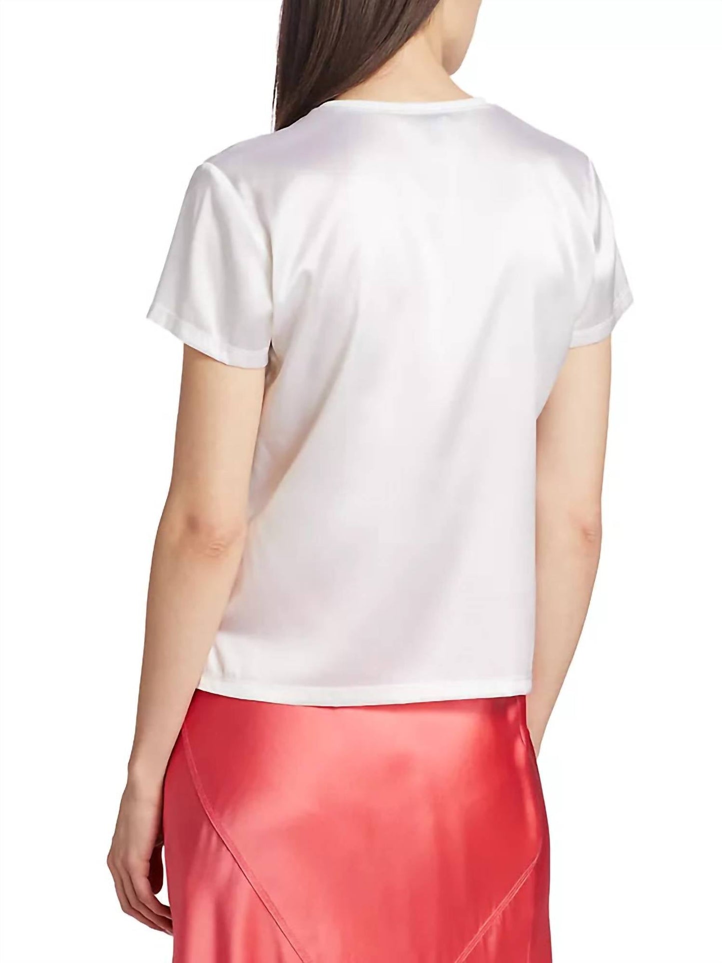 Atm - Stretch Satin Short Sleeve Tee Top